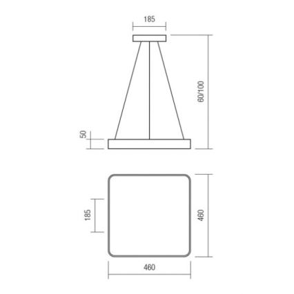 Redo 01-1124 - LED Luster na lanku SCREEN LED/48W/230V 3000K