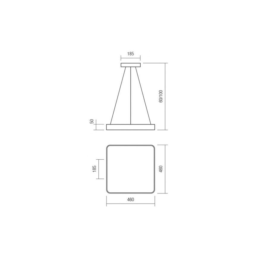 Redo 01-1124 - LED Luster na lanku SCREEN LED/48W/230V 3000K