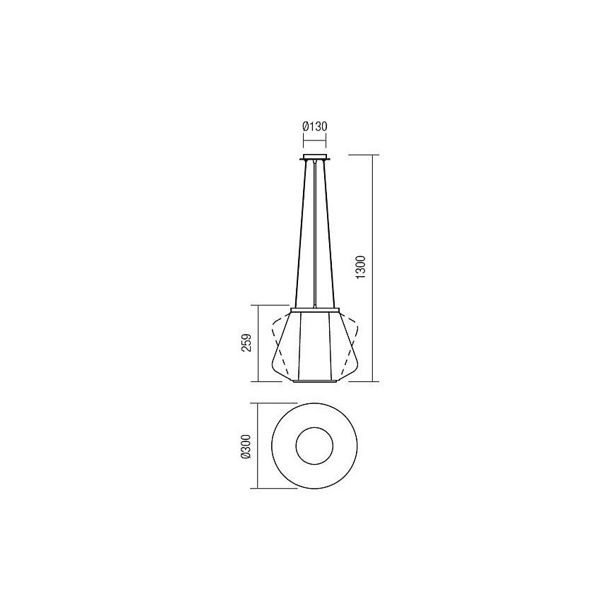 Redo 01-1139 - Luster na lankách FUSION 1xE27/42W/230V pr. 30 cm lesklý chróm/dymové sklo
