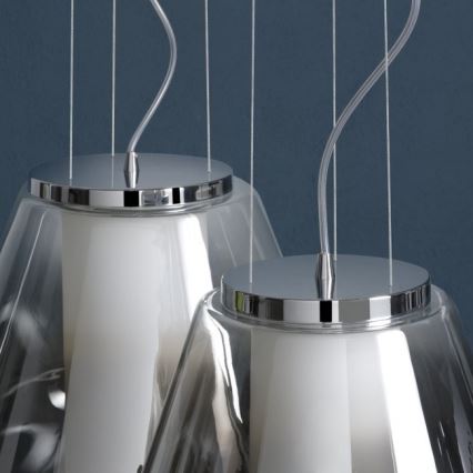 Redo 01-1140 - Luster na lanku FUSION 1xE27/42W/230V pr. 38 cm šedá