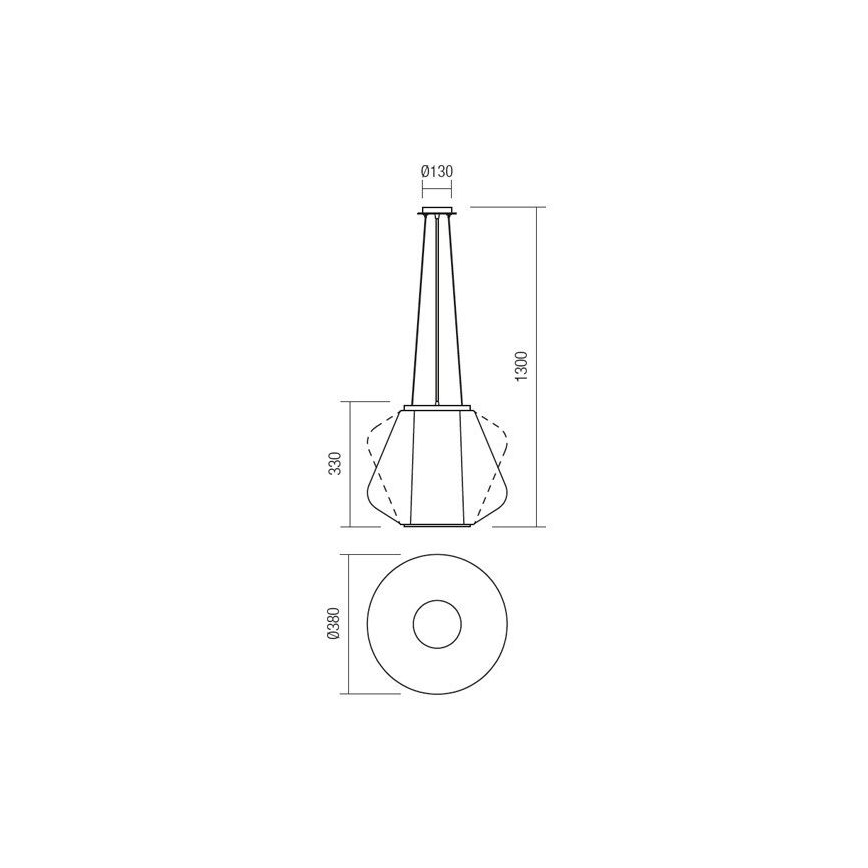 Redo 01-1140 - Luster na lanku FUSION 1xE27/42W/230V pr. 38 cm šedá