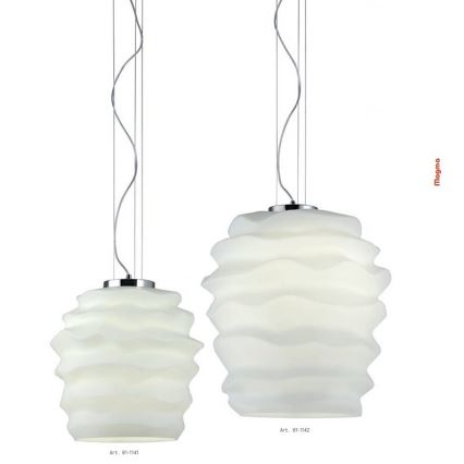 Redo 01-1141 - Luster na lanku MAGMA 1xE27/42W/230V priemer 38 cm lesklý chróm/biela