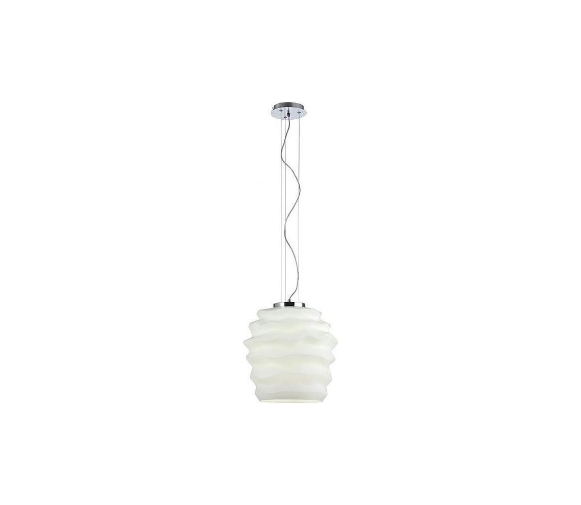 Redo 01-1141 - Závesné svietidlo MAGMA na lanku 1xE27/42W/230V priemer 30 cm lesklý chróm/biela 01-1141