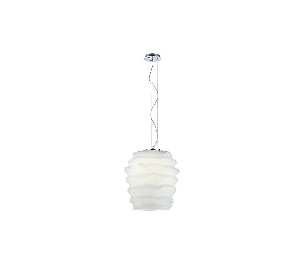 Redo 01-1142 - Luster na lanku MAGMA 1xE27/42W/230V, priemer 38 cm, lesklý chróm/biela 01-1142