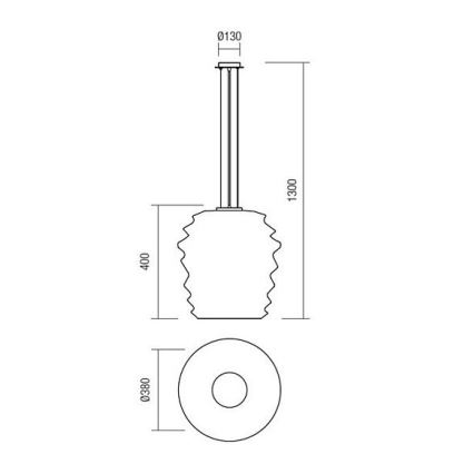 Redo 01-1142 - Luster na lanku MAGMA 1xE27/42W/230V, priemer 38 cm, lesklý chróm/biela