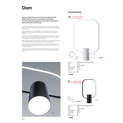 Redo 01-1227 - LED stmievateľná stolová lampa DOM LED/21W/230V čierna