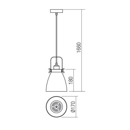 Redo 01-1273 - Luster na lanku ARNE 1xE27/42W/230V šedá