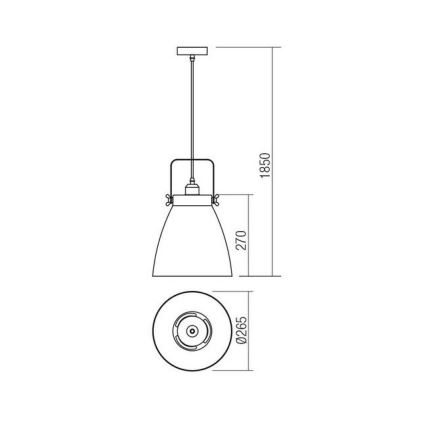 Redo 01-1275 - Luster na lanku ARNE 1xE27/42W/230V šedá