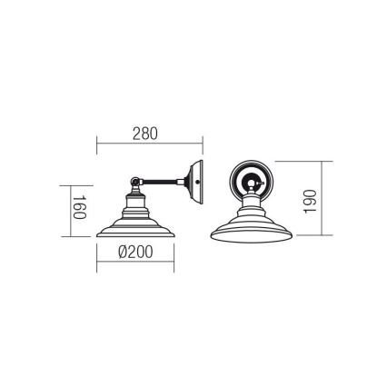 Redo 01-1289 - Nástenné svietidlo SPINNER 1xE27/42W/230V