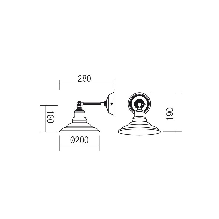 Redo 01-1290 - Nástenné svietidlo SPINNER 1xE27/42W/230V