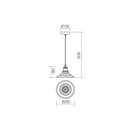 Redo 01-1293 - Luster na lanku SPINNER 1xE27/42W/230V