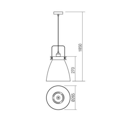 Redo 01-1311 - Luster na lanku ARNE 1xE27/42W/230V biela