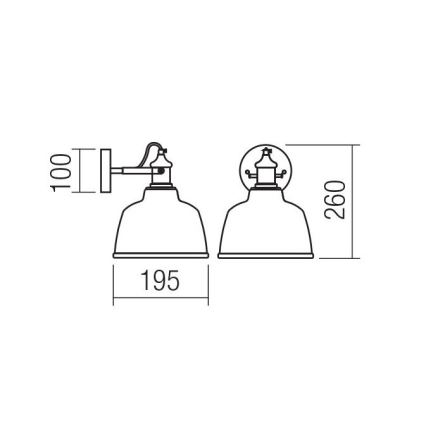 Redo 01-1382 - Nástenné svietidlo LARRY 1xE27/42W/230V