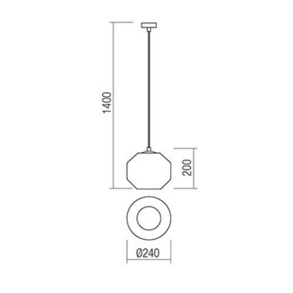 Redo 01-1420 - Luster na lanku WAKI 1xE27/42W/230V