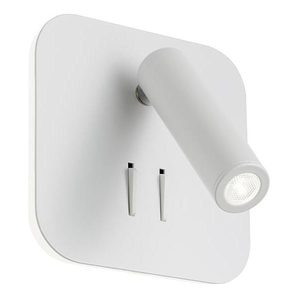 Redo 01-1491 - LED nástenné svietidlo QUDA LED/6W/230V + LED/3W CRI 90 USB biela