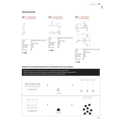 Redo 01-1495 - LED závesný luster na lankách LOLLI LED/6W/230V priemer 14 cm biela