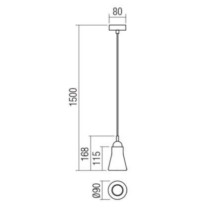 Redo 01-1518 - Luster na lanku UPPER 1xGU10/28W/230V mosadz/béžová