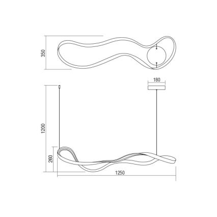 Redo 01-1531 - LED luster na lanku NUBO LED/43W/230V biely