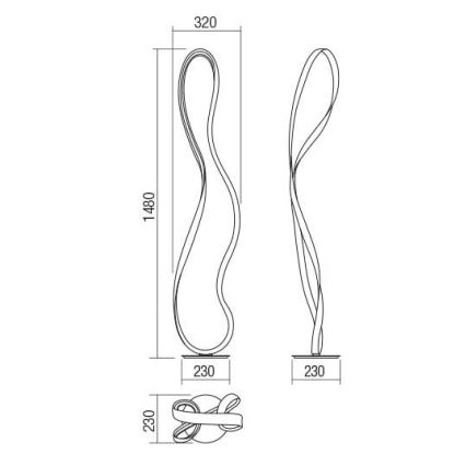 Redo 01-1532 - LED Stmievateľná stojacia lampa NUBO LED/34,5W/230V biela
