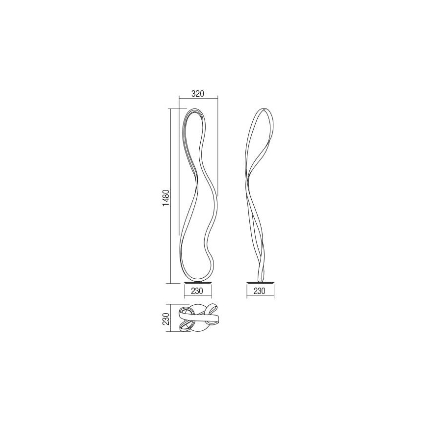 Redo 01-1532 - LED Stmievateľná stojacia lampa NUBO LED/34,5W/230V biela