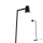 Redo 01-1557 - Stojacia lampa MINGO 1xE27/42W/230V čierna