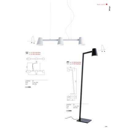 Redo 01-1557 - Stojacia lampa MINGO 1xE27/42W/230V čierna