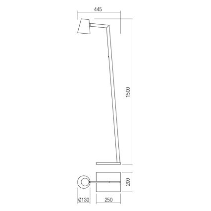 Redo 01-1557 - Stojacia lampa MINGO 1xE27/42W/230V čierna