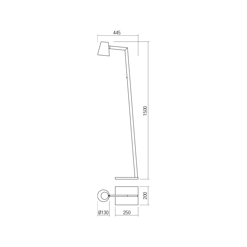 Redo 01-1557 - Stojacia lampa MINGO 1xE27/42W/230V čierna