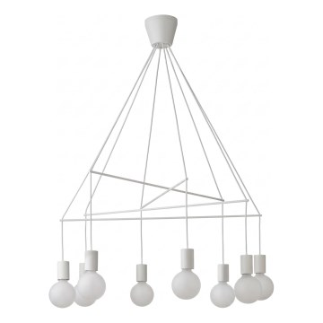 Redo 01-1564 - Luster na lanku MIKADO 8xE27/42W/230V pr. 82 cm biela