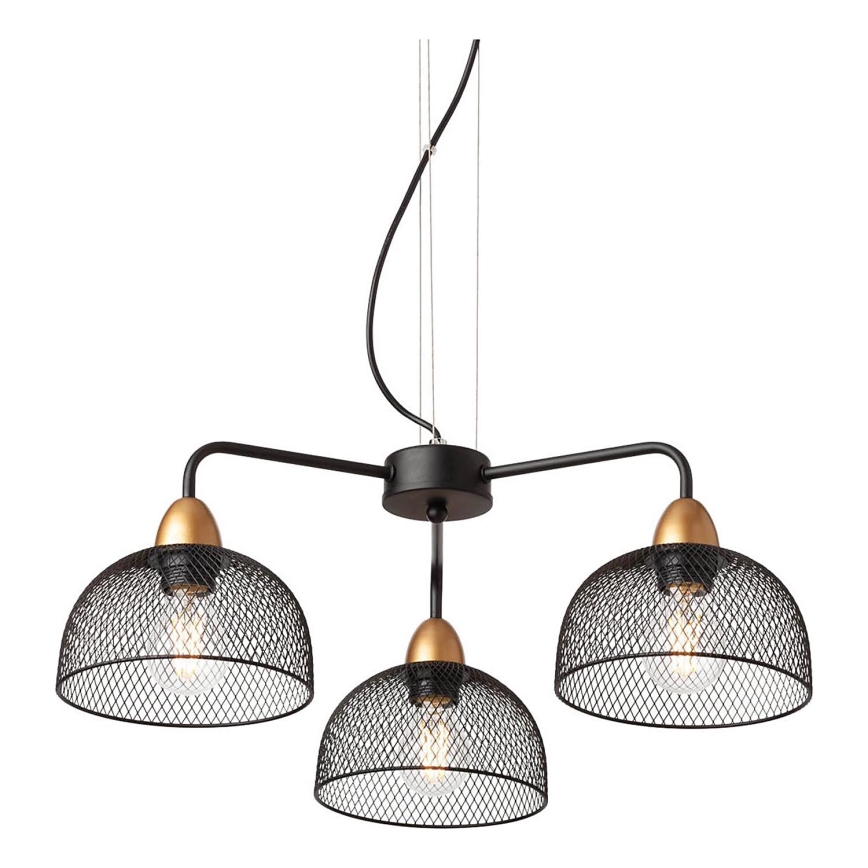 Redo 01-1573 - Luster na lane TAMIS 3xE27/42W/230V pr. 59 cm čierna