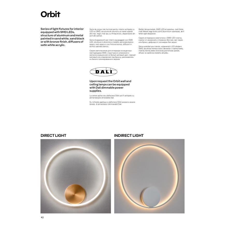 Redo 01-1701 - LED Nástenné svietidlo ORBIT LED/28W/230V