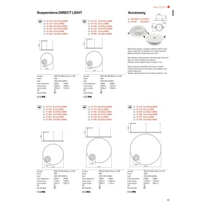 Redo 01-1712 - LED Luster na lanku ORBIT LED/55W/230V