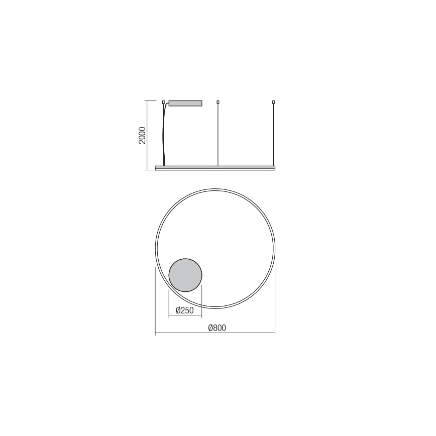 Redo 01-1712 - LED Luster na lanku ORBIT LED/55W/230V