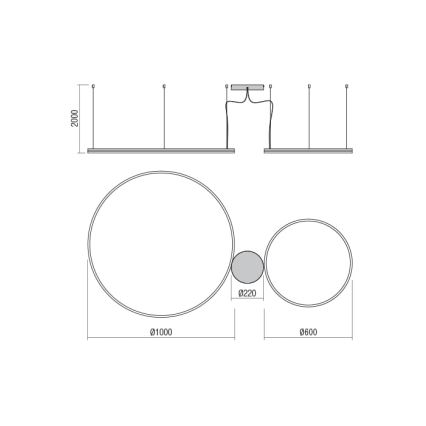 Redo 01-1721 - LED Luster na lanku ORBIT LED/42W + LED/66W/230V