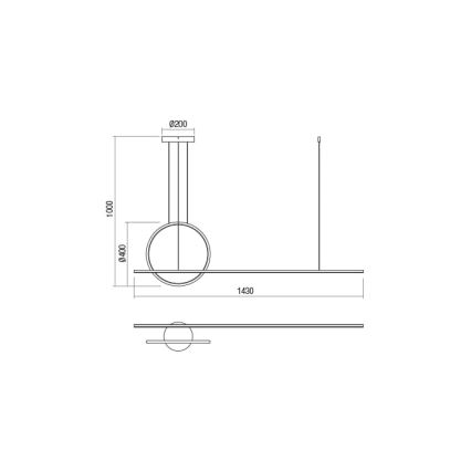 Redo 01-1734 - LED Stmievateľný luster na lanku GIOTTO LED/46W/230V biela