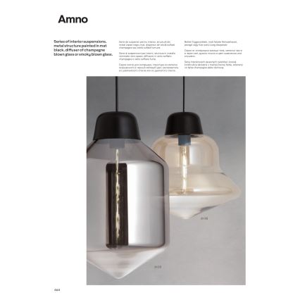 Redo 01-1773 - Luster na lanku AMNO 1x/E27/42W/230V pr. 26 cm šedá