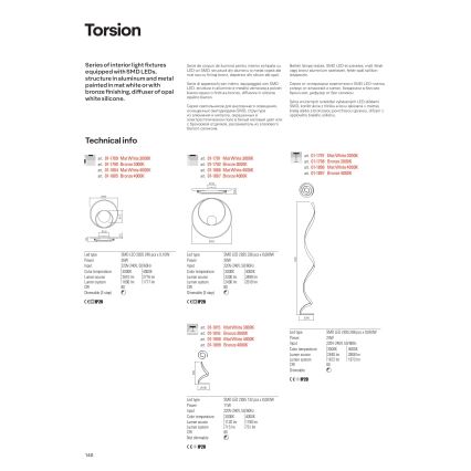 Redo 01-1791 - LED Stmievateľné stropné svietidlo TORSION 1xLED/30W/230V