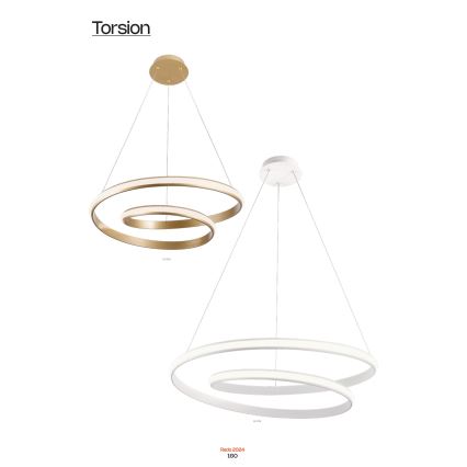 Redo 01-1794 - LED Stmievateľný luster na lanku TORSION LED/29W/230V pr. 55 cm bronz