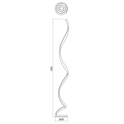 Redo 01-1798 - LED stmievateľná stojacia lampa TORSION LED/24W/230V 3000K bronzová