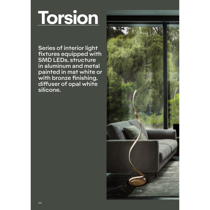 Redo 01-1815 - LED Stolná lampa TORSION LED/11W/230V 3000K biela