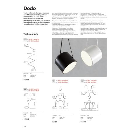 Redo 01-1826 - Luster na lanku DODO 3xE27/15W/230V pavúk