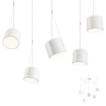 Redo 01-1827 - Luster na lanku DODO 5xE27/15W/230V pavúk biela