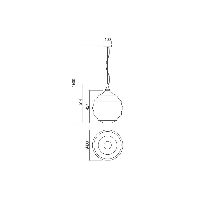 Redo 01-1846 - Luster na lanku SLAG 1xE27/42W/230V pr. 40 cm meď