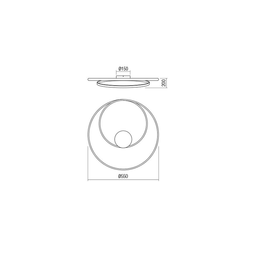 Redo 01-1886 - LED stmievateľné stropné svietidlo TORSION LED/29W/230V priemer 55 cm biela