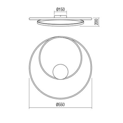 Redo 01-1887 - LED Stmievateľné stropné svietidlo TORSION LED/29W/230V pr. 55 cm bronzové
