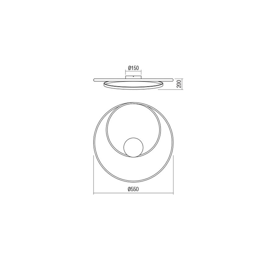 Redo 01-1887 - LED Stmievateľné stropné svietidlo TORSION LED/29W/230V pr. 55 cm bronzové