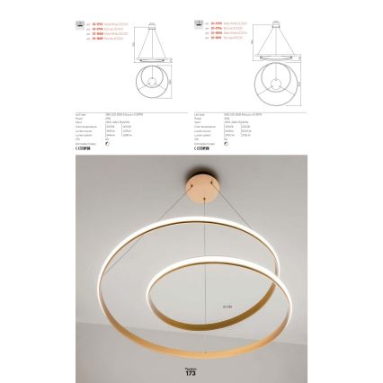 Redo 01-1889 - LED stmievateľný luster na lane TORSION LED/29W/230V 4000 K priemer 55 cm bronzová
