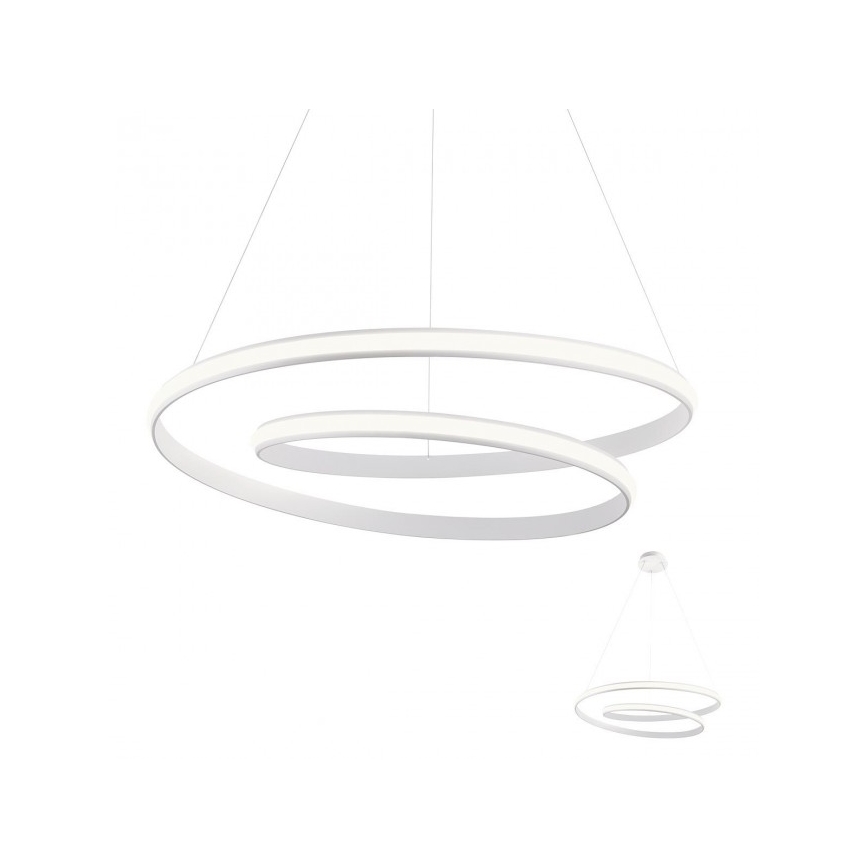 Redo 01-1890 - LED stmievateľný luster na lanku TORSION LED/35W/230V pr. 75 cm biely