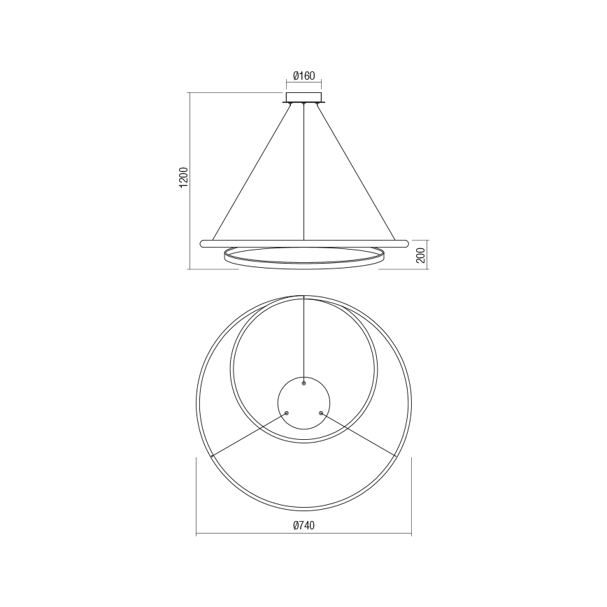 Redo 01-1890 - LED stmievateľný luster na lane TORSION LED/35W/230V 4000K pr. 75 cm biela