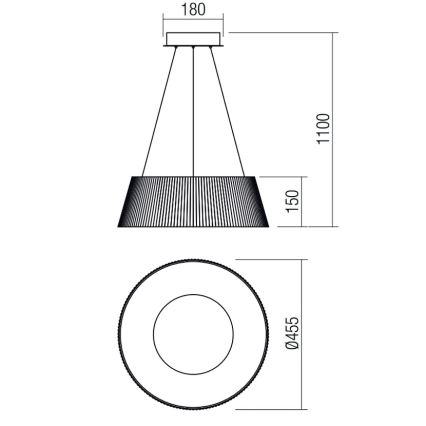 Redo 01-1937 - LED Luster na lanku SARIS LED/36W/230V hnedá